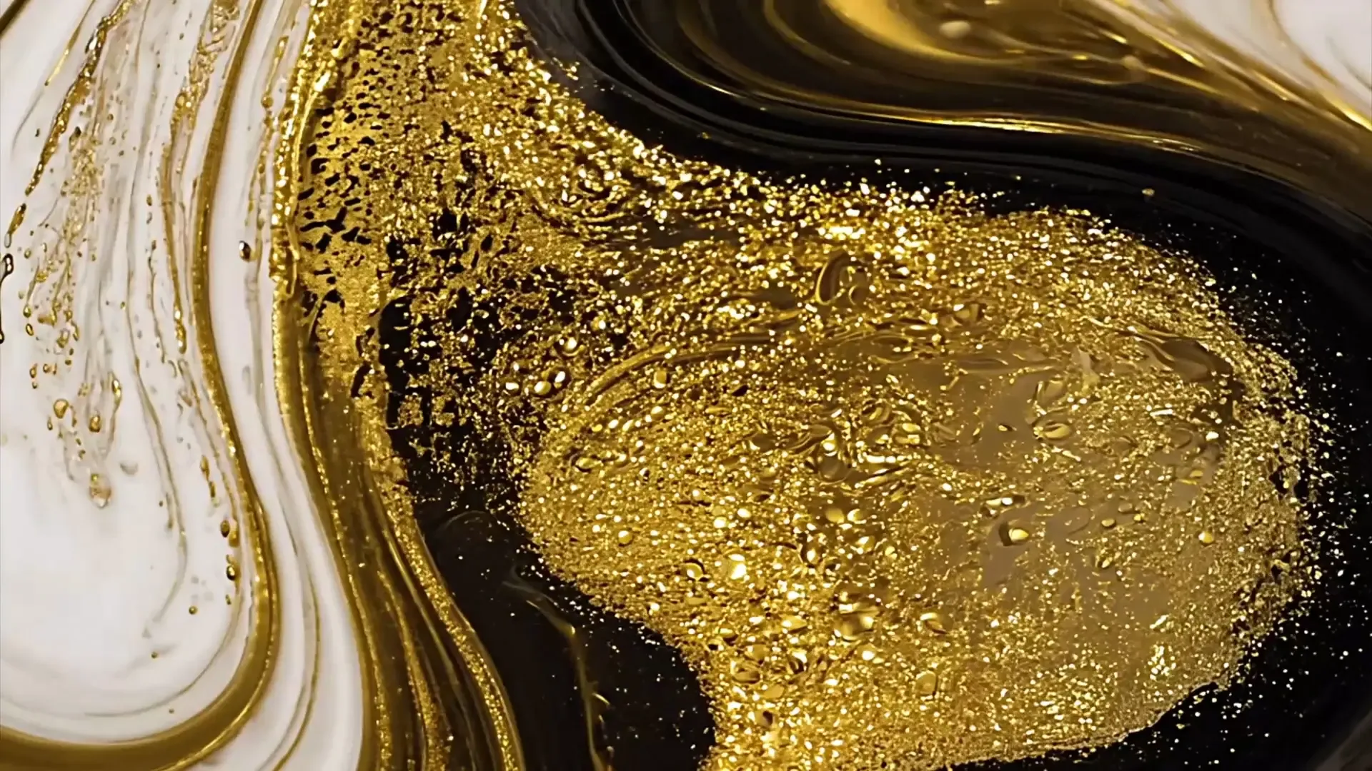 Luxurious Gold and Black Liquid Swirl Background for Product Reveals